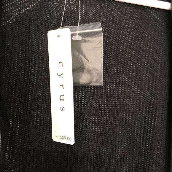 Cyrus Women's Cardigan Sweater Open Front Long Sleeve Black Size Small NWT - Picture 7 of 11